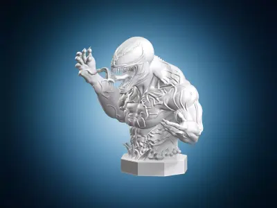 Venom Comic Book Character Bust Sculpture 3D print model