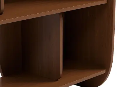 Low bookcase made of walnut wood Gorman Free low-poly 3D model