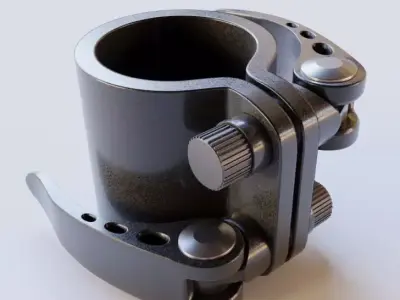 E-Scooter Quick Release Clamp with Procedural PBR Material 3D model