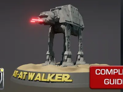 Blender 3  UE5  Star-wars AT-AT Walker Fan Art Model Guide 3D model