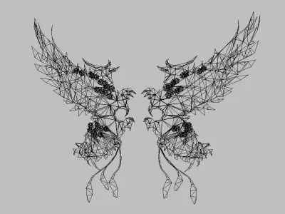 rose Wing Low-poly 3D model