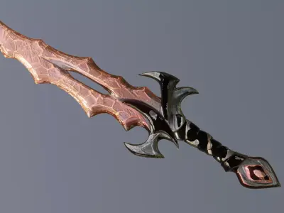 Fantasy Game Ready Dagger Low Poly PBR Low-poly 3D model