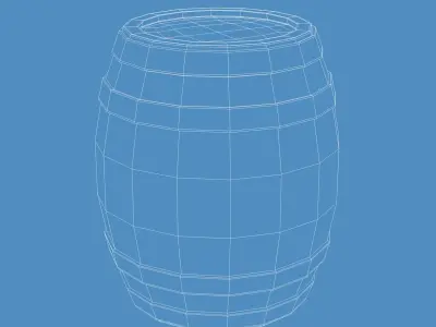 Wooden barrel Low-poly 3D model purchase