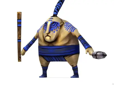 Low Poly Cartoon Creature Enemy Pygmy Low-poly 3D model