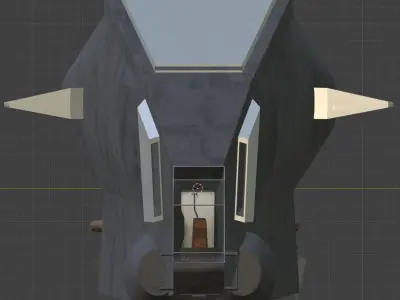 small spaceship with large engines 3D model