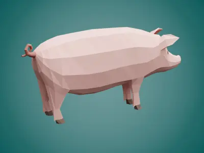 Stylized PIG Low-poly 3D model