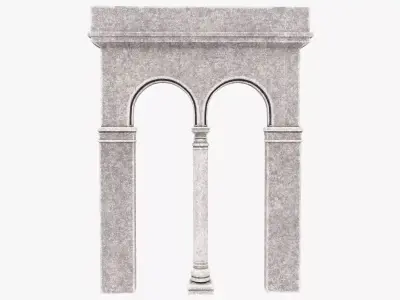 Column pair of arches Low-poly 3D model