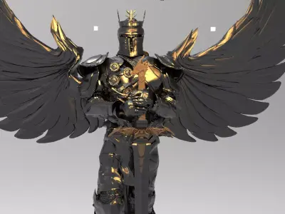 Black dragon Knight sculpture  3D model