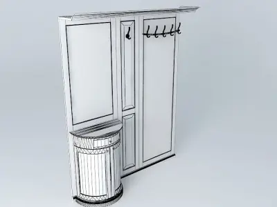 Hallway Furniture with mirror Free 3D model