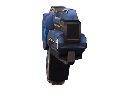 LowPoly Sci-Fi Cartoon Pistol Gun Low-poly 3D model