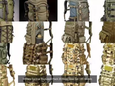 Military Tactical Backpack Pack 20 Bags Gear Set
