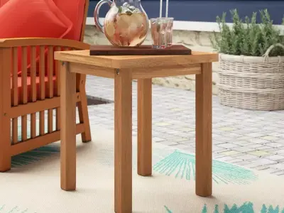Corum Teak Solid Wood Side Table Free 3D model