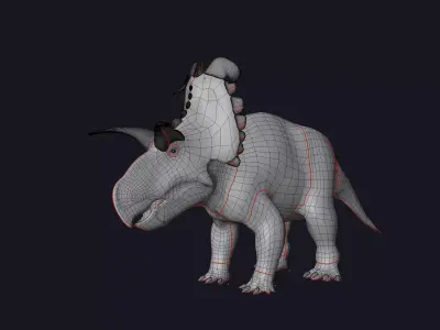 Lokiceratops Low-poly 3D model