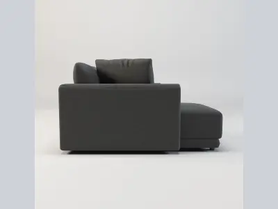Gather arm wide chaise sectional sofa Free low-poly 3D model