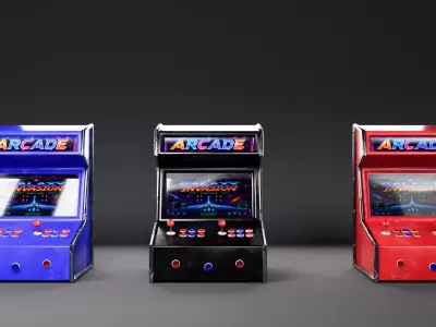 Low Poly Arcade Machine  Game Ready PBR Low-poly 3D model