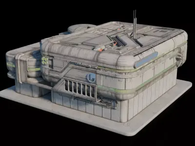 Cyberpunk Building 1 Low-poly 3D model