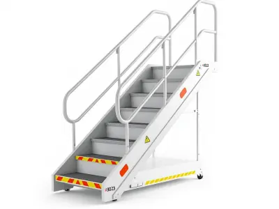 High-Capacity Passenger Boarding Stair model pack Low-poly 3D model