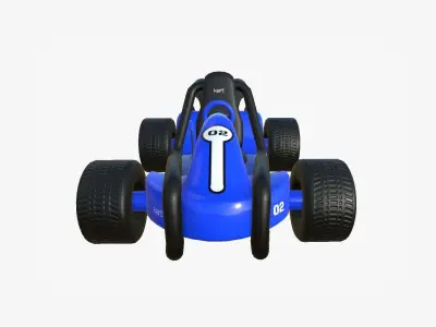 Cartoon Kart G02 Blue - Vehicle Racing Design Free low-poly 3D model