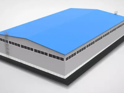 Industrial Metal Hangar 3D model