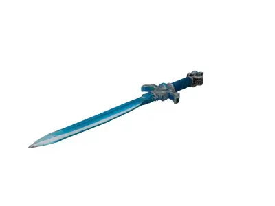 Glowing Ice Crystal Sword 3D model