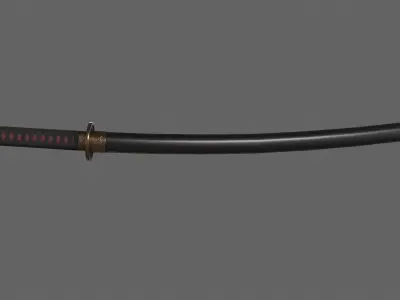PBR Katana Japanese Sword V2 Low-poly 3D model