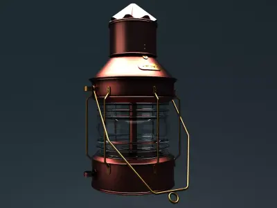 Old ship storm lamp 3D model