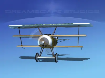 Fokker DR-1 Triplane V16 3D model