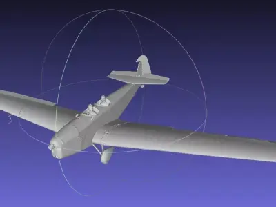 Airplane 3D model biplane 3D print model