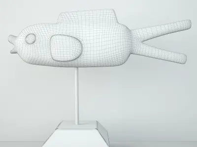 Mali Wood Bozo Fish Puppet 1 3D model