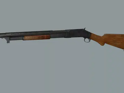 Winchester Model 1897 Low-Poly 3D Model Low-poly 3D model purchase