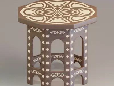 Free Moroccan painted table Free 3D model