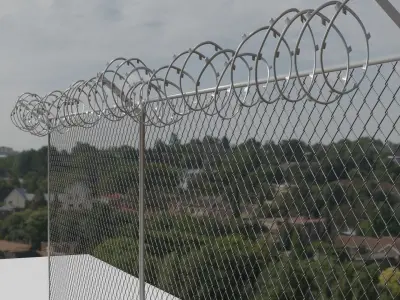 Chain link fence low-poly Free 3D model