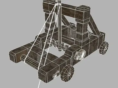 Torsion Catapult Low-poly 3D model