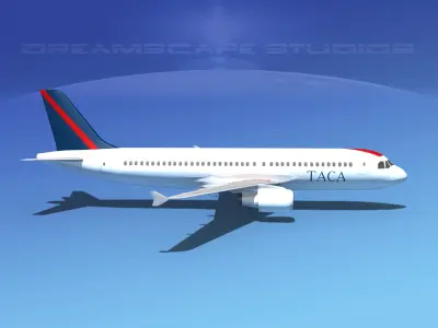 Airbus A320 LP TACA Low-poly 3D model