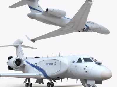 CAEW Airborne Early Warning Aircraft Rigged 3D model