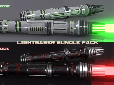 LIGHTSABER BUNDLE PACK Low-poly 3D model