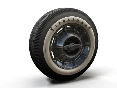 Classic car highpoly wheel 3D model