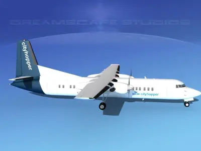 Fokker F-60 KLM Cityhopper 2 3D model