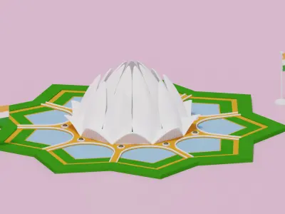 Lotus Temple India 3D model