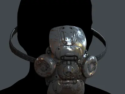 Gas mask helmet 3d model scifi Low-poly Low-poly 3D model