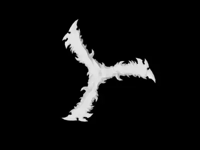 Frozen Bone Chakram Low-poly 3D model