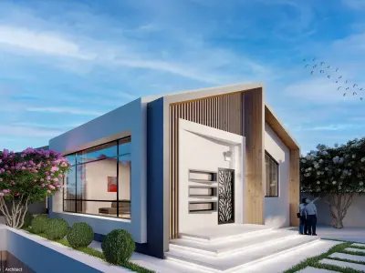 Modern style villa design Free 3D model