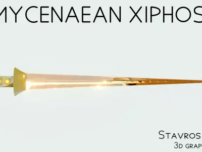 Mycenaean Bronze Sword Low-poly 3D model