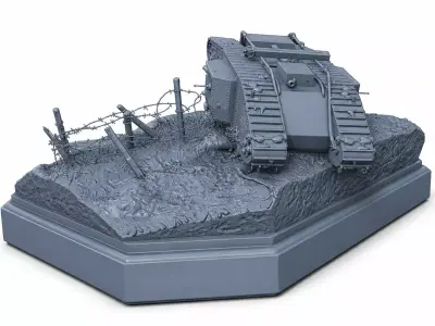 WWI Breakthrough Diorama STL Files  3D print model