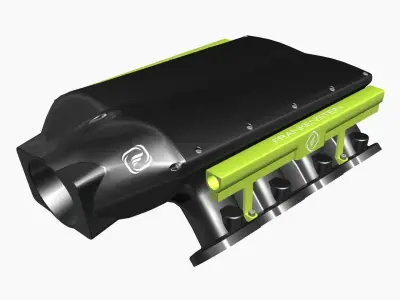 Frankenstein Low Pro billet intake manifold Low-poly 3D model