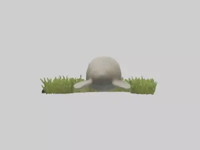 Dugong grazing seagrass model 3D model