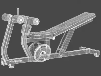 Technogym Bench Adjustable Decline AB Crunch Pure 3D model