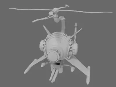 Steampunk Helicoter 3D model