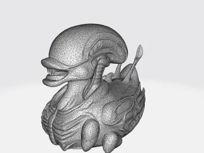 Xenomorph duck 3d model Low-poly 3D model