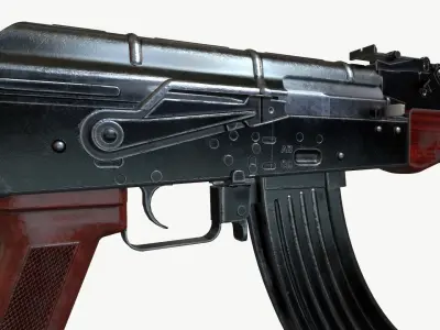 AKM AK-47 AK-74 Low-poly 3D model